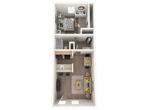 1 Bed 1 Bath 230 floor plan